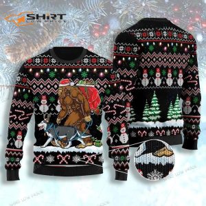 Bigfoot Huskey Ugly Christmas Sweater