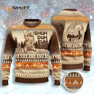 Camping Lovers Gift Shuh Duh Fuh Cup Christmas Ugly Christmas Sweater