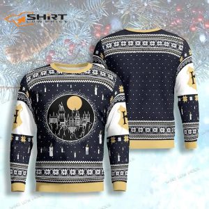 Castle Under Night Candle Christmas Ugly Christmas Sweater