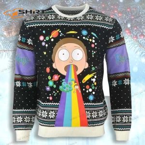 Rick Morty Rainbow Christmas Ugly Christmas Sweater