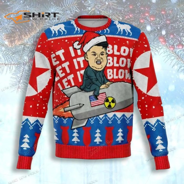 Rocket Christmas Let It Blow Ugly Christmas Sweater