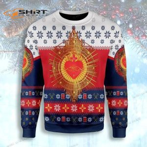 Sacred Heart Jesus Lovers Ugly Christmas Sweater