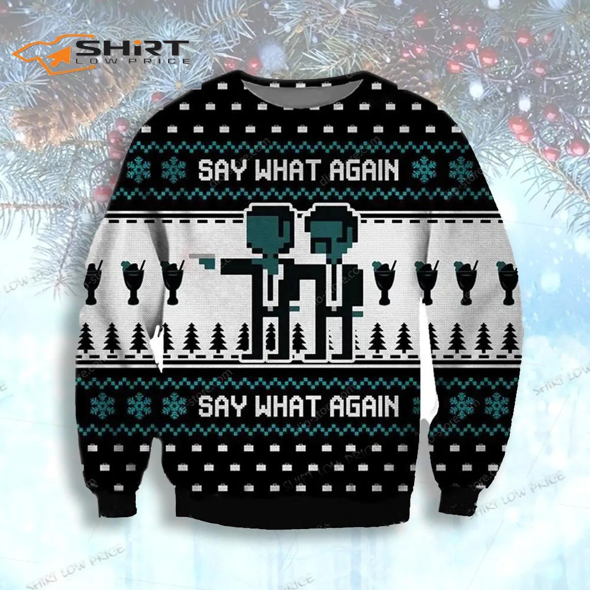 Say What Again Knitting Pattern For Ugly Christmas Sweater