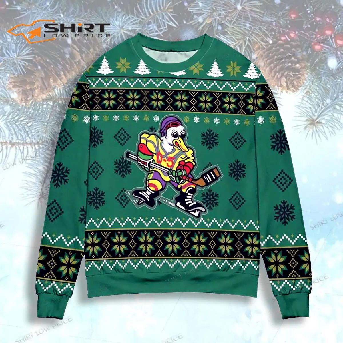 The Mighty Ducks Disney Snowflake Ugly Christmas Sweater